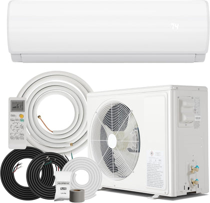 12000BTU Mini Split AC & Heating System, 19 SEER2, 115V | High‑Efficiency Wall‑Mounted Ductless Inverter AC Unit with