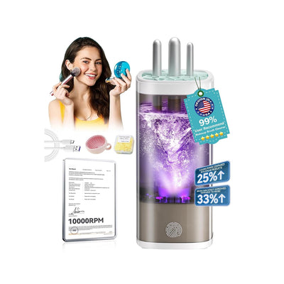 2026 Upgrade Makeup Brush Cleaner 【Industry NO.1-12x Cleaning Power】Make up Brush Cleaner Machine【Certified - 0 Dust】
