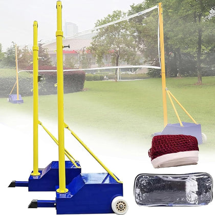 Portable Badminton Volleyball Net Set – Freestanding Indoor/Outdoor Training Net with Poles – Perfect for Backyard