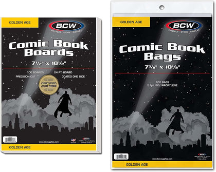 Golden Age Comic Bags and Backing Boards - 100 ct