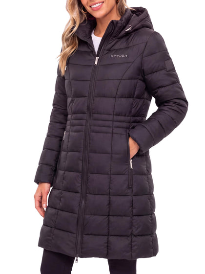 Womens Long Packable Puffer Jacket with Hood Lightweight Travel Coat