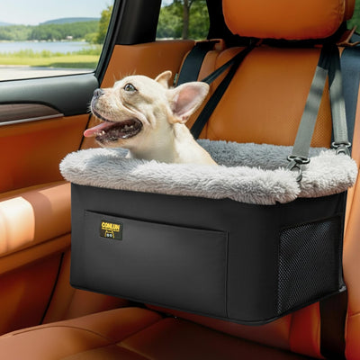 Dog Car Seat Booster | Steel Frame Anti-Collapse | Small Pet | Black