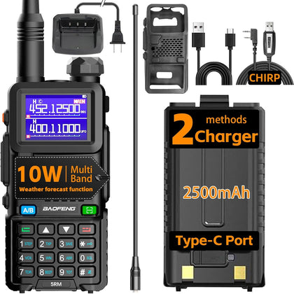 Radio UV-5RM Ham Radio Handheld UV5R Long Range Walkie Talkies | NOAA Weather | Rechargeable |Programming Cable &