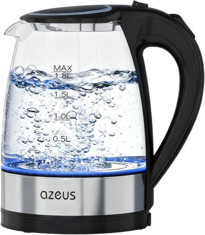Electric Kettle 1800W Cool Touch Tea Kettle Anti-scalding Design 1.8L Large Capacity Kettle BPA-Free, White