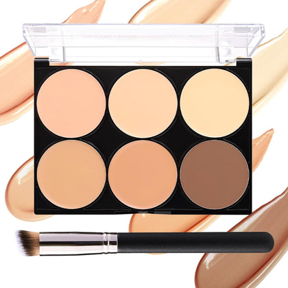 6 Colors Correcting Concealer Palette,Colors Corrector Palette,Long Lasting Concealer Cream Makeup Palettes,Natural