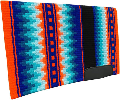 Western Show Saddle Pad/Blanket for Horses - Handmade Wool Saddle Blanket with New Zealand Design, Regular Size 34” L