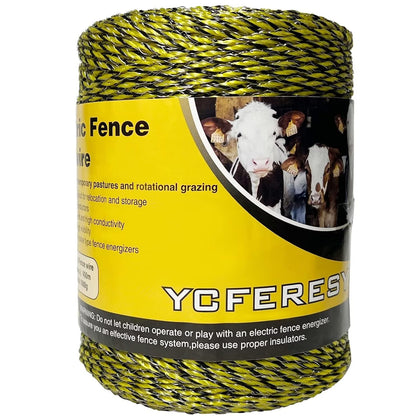 Electric Fence Polywire 1312 Feet,400 Meter,6 Stainless Steel Strands for Reliable Conductivity and Rust