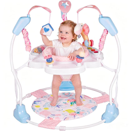 Baby Activity Center, 3-in-1 Baby Jumper, Infant Activity Center with 360° Rotating Seat, Music, Lights, 3 Adjustable