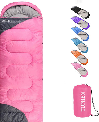 Sleeping Bags for Adults Kids Boys Girls Backpacking Hiking Camping Microfiber Liner, Cold Warm Weather 4 Seasons