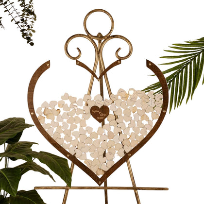 Personalized Wedding Guest Book Alternative - Wooden Tree of Life with Signature Leaves - Custom Name & Date