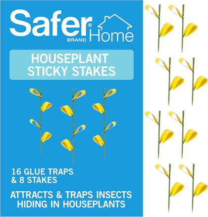 Brand Home SH5026 Houseplant Sticky Stake Insect Traps for Indoor Plants - 16 Traps Included - Controls Aphids
