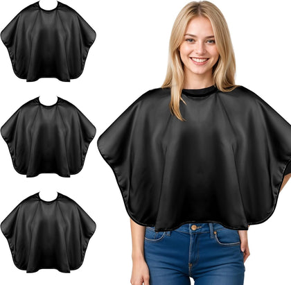 Waterproof Haircut Cape 3 Pack - Adjustable Barber Cape for Hair Dye | Snap-button neck closure for a snug fit.