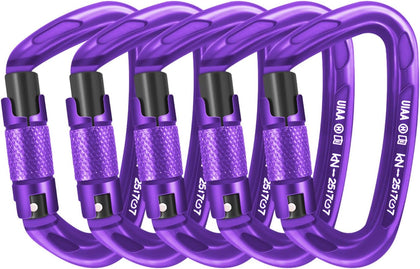 UIAA Certified Professional Heavy Duty Large Locking Carabiner Clips Climbing Carabiner 25kN Auto Locking Carabiner