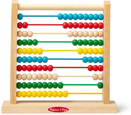 Melissa & Doug Abacus Classic Wooden Toy with 100 Beads - Preschool Learning Activities and Math Games for Kids