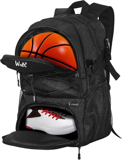 Basketball Backpack Large Sports Bag with Separate Ball Holder & Shoes Compartment, Best for Basketball, Soccer,Gym