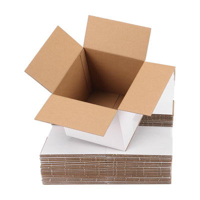 6x6x6 inch Cardboard Shipping Boxes, Set of 30 Square Boxes, White