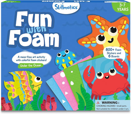 Foam Sticker Art Activity - Under The Ocean, Mess-Free Fun for Kids, 800+ 3D Foam Stickers, DIY Felt Craft Kits
