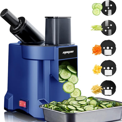 5-In-1 Electric Vegetable Cutter, Commercial Vegetable Dicer Slicer | 100W Veggie Food Processor for Home Kitchen