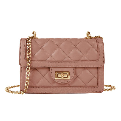 Small Quilted Crossbody Bag, Trendy Designer Shoulder Bag, Phone Wallet Purse for Women (Dark Mauve)
