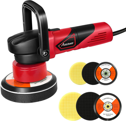 5"/6" Dual Action DA Polisher Kit 6-Speed Random Orbital Buffer | Car Buffer Waxer, Handle, 4pcs Polishing Pads, 2pcs