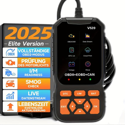 Professional V520 OBD2 Scanner – Advanced Car Diagnostic Tool with Live Data, Check Engine Reset, ABS/SRS Scan, Mode
