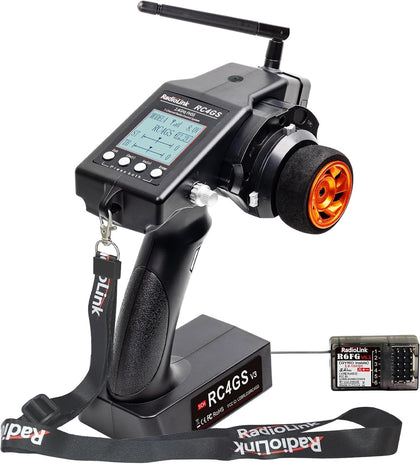 RC4GS V3 5CH 2.4G RC Transmitter R6FG Gyro Receiver for Crawler | 2.4GHz Surface Radio Remote Controller Combo, 30