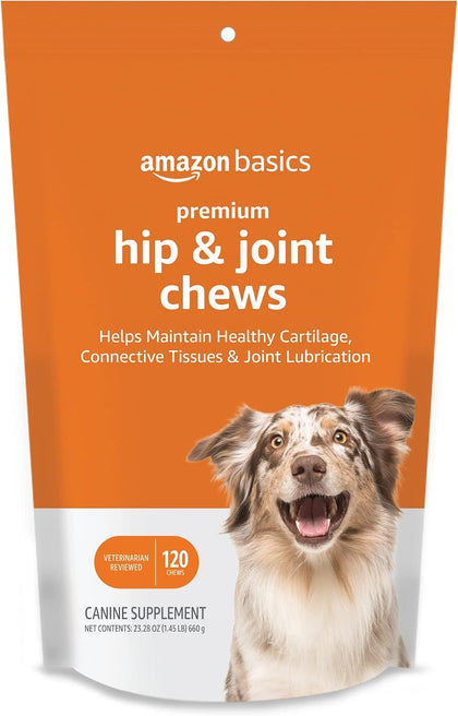Premium Dog Hip & Joint Supplement Chews with EPA and DHA, 120 Count (Previously Solimo)