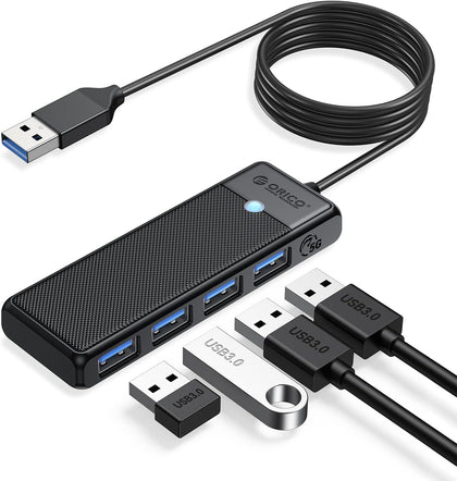 USB 3.0 Hub, 4-Port USB Hub with 6Ft Long Cable, Ultra Slim USB Splitter for Laptop MacBook Pro, iMac, Surface Pro