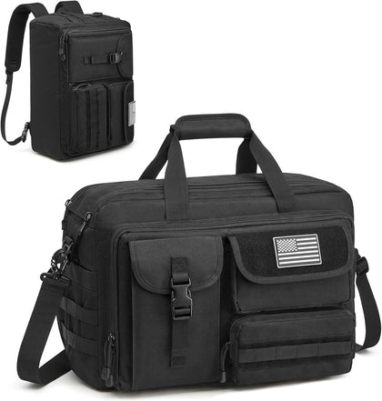 17.3 Inch Laptop Messenger Bag for Men, 3-in-1 Backpack for Travel Work Weekender, Large Tactical Shoulder Bag