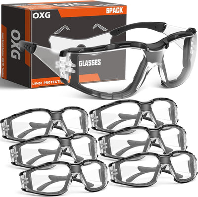 Safety Glasses for Men, ANSI Z87.1 Anti-Fog Impact Resistant Protective Eyewear, Foam Gasket, UV Protection