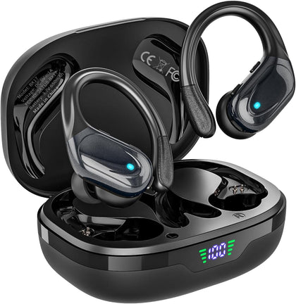 Wireless Earbuds, Sports Bluetooth Headphones, 80Hrs Playtime Ear Buds with LED Power Display, Noise Canceling