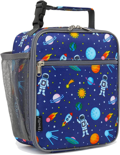 Kids Lunch box Insulated Soft Bag Mini Cooler Back to School Thermal Meal Tote Kit for Girls, Boys, Astronaut