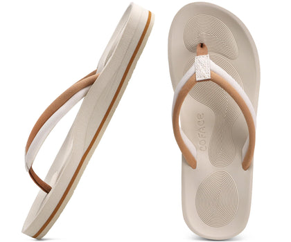 Flip Flops for Women with Arch Support Orthopedic Sandals White 8.5