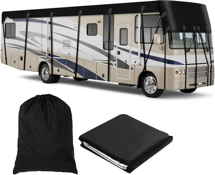 Camper Cover Waterproof 300D Durable Oxford Travel Trailer Cover Wind, Rain and Snow Proof rv Cover Snow Class C Rv