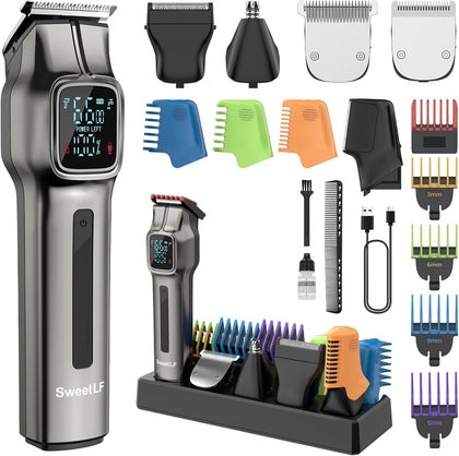 Beard Trimmer for Men: 12-in-1 Professional Mens Grooming kits -180Min Runtime Cordless Hair Clippers - IPX7