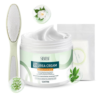 Urea Cream 45% for Feet with Maximum Strength Moisturizing, with 2% Salicylic Acid, for Dry and Cracked Heel, Foot