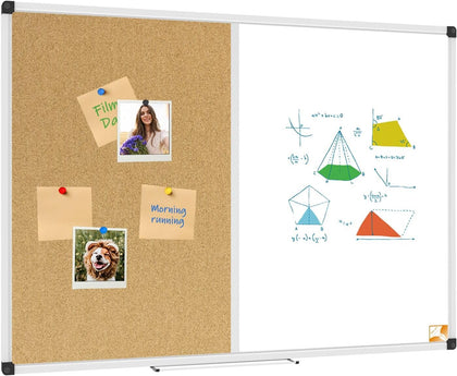 XBoard Magnetic whiteboard 36 x 24 - Combo Whiteboard Dry Erase Board Cork Board 36 x 24