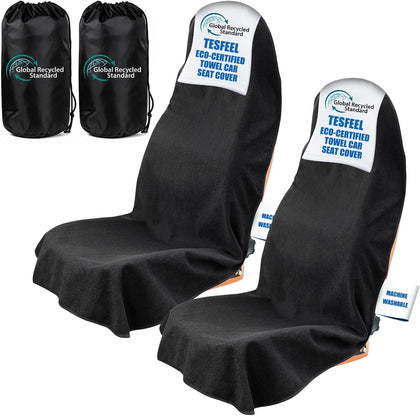 Car Seat Cover Towel GRS Certified Recycled, Waterproof & Washable, Non-Slip Universal Fit for Cars SUVs Trucks