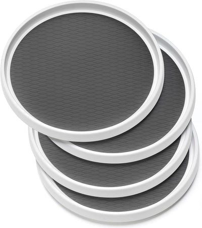 Set of 4, 10 Inch Non-Skid Lazy Susan Organizers - Turntable Rack for Cabinet, Pantry Organization and Storage