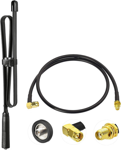 Dual Band VHF UHF 136-520MHz 31 inch Foldable CS Tactical Antenna | SMA Female Ham Radio Antenna with 3 feet