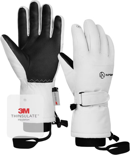 Winter Ski Gloves Men Women,3M Thinsulate Warm Snow Gloves, Waterproof Windproof Cold Weather Snowboarding Gloves |