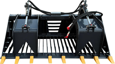72" Rock Grapple Bucket Skid Steer Attachment, Rated at 4000 PSI Fits for Bobcat for CAT for Kubota for John Deere