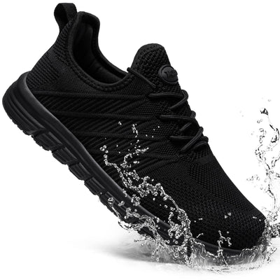 Non Slip Work Shoes for Women Slip On Sneakers, Black,8