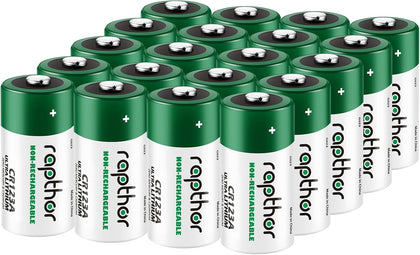 1800mAh CR123A 3V Lithium Batteries CR123 123A CR17345 3 Volt Photo Battery (20 Pack, Non-Rechargeable)