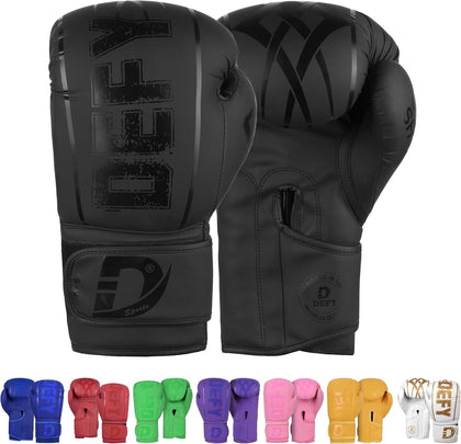 DEFY Boxing Gloves for Men & Women - Premium Quality Synthetic Leather Boxing Gloves for Training - Perfect for
