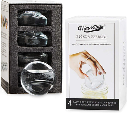 Pickle Pebble Glass Fermenting Weights - Pickling Fermentation Weight Set - Small Mouth Size For Mason Jar