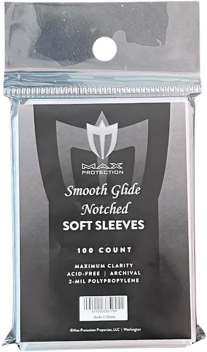 Notched Penny Sleeves - 100ct Packs - Easy Glide Notched Card Holders- Premium, Acid-Free & Archival Safe Protection
