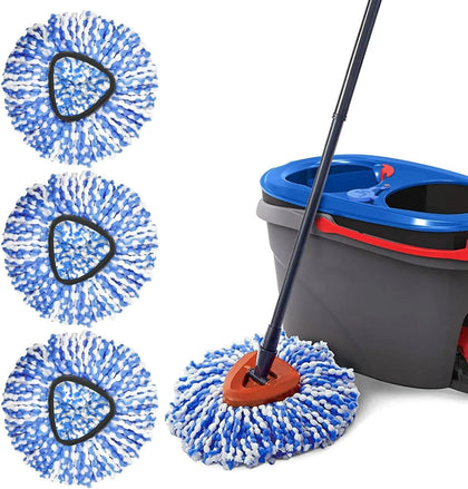 Spin Mop Replacement Heads Compatible with RinseClean 2 Tank Mop System,Microfiber Mop Refill Heads for Cleaning All