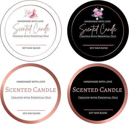 Candle Labels Roll 2 Inch 300pcs Rose Gold Foil | Candle Labels for Candle Making Supplies, Candle Tins, Candle