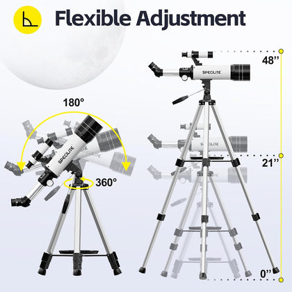 Telescope for Adults and Kids, 70mm Aperture 400mm Refractor for Astronomy Beginners(16x-120x), Portable Travel